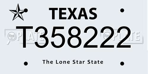T358222 Texas License Plate