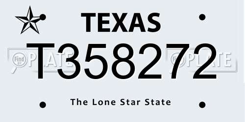 T358272 Texas License Plate