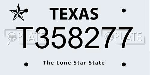 T358277 Texas License Plate