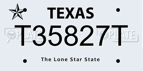 T35827T Texas License Plate