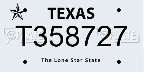 T358727 Texas License Plate