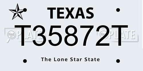 T35872T Texas License Plate