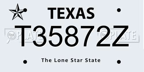 T35872Z Texas License Plate