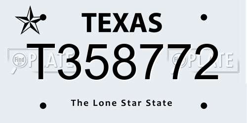 T358772 Texas License Plate