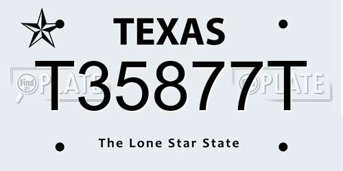 T35877T Texas License Plate