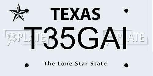 T35GAI Texas License Plate