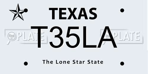 T35LA Texas License Plate