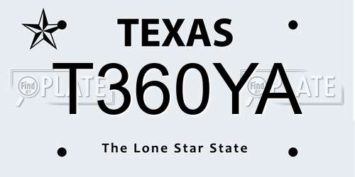 T360YA Texas License Plate