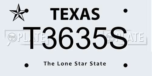 T3635S Texas License Plate