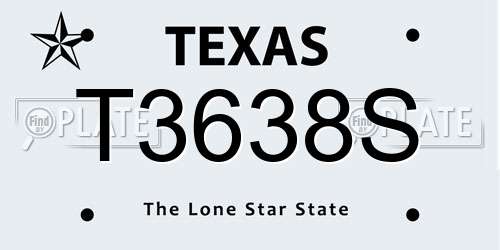 T3638S Texas License Plate