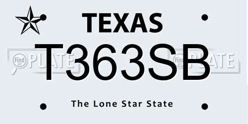 T363SB Texas License Plate