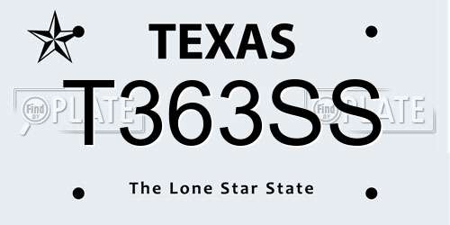 T363SS Texas License Plate
