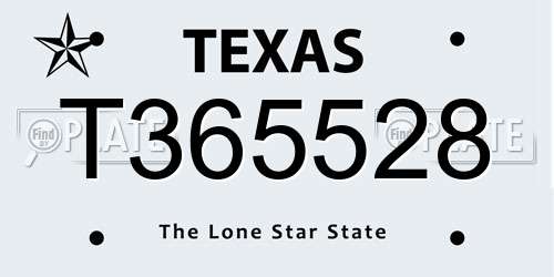 T365528 Texas License Plate