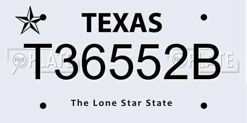 T36552B Texas License Plate