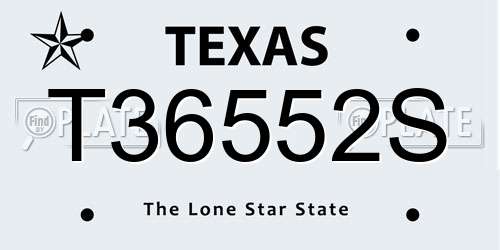 T36552S Texas License Plate
