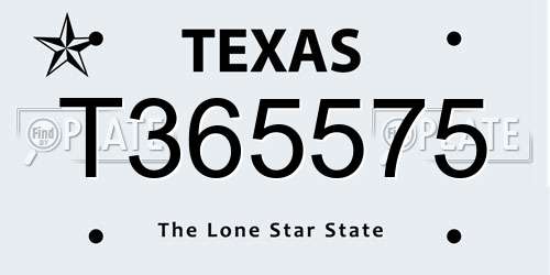 T365575 Texas License Plate