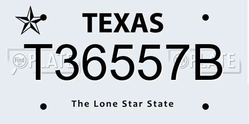 T36557B Texas License Plate