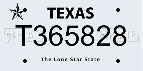 T365828 Texas License Plate