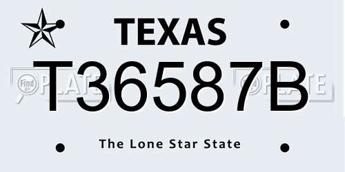 T36587B Texas License Plate