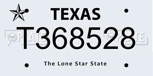 T368528 Texas License Plate