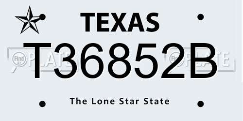 T36852B Texas License Plate