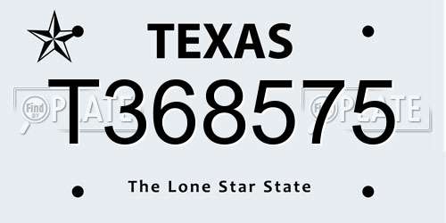 T368575 Texas License Plate