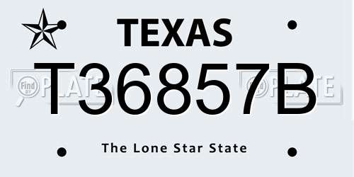 T36857B Texas License Plate