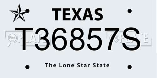 T36857S Texas License Plate