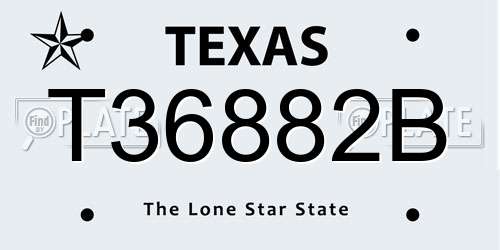 T36882B Texas License Plate