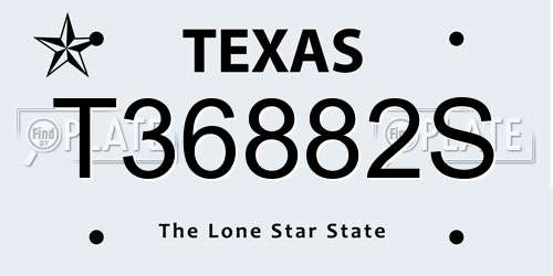 T36882S Texas License Plate