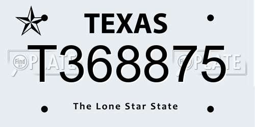 T368875 Texas License Plate