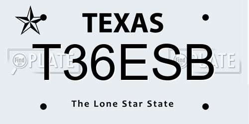 T36ESB Texas License Plate
