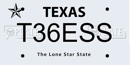 T36ESS Texas License Plate
