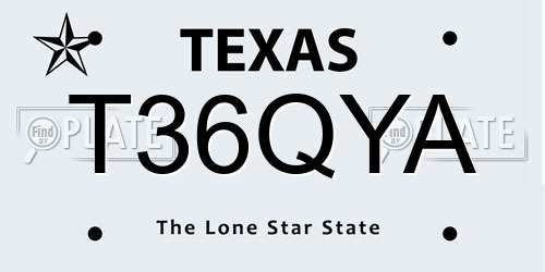 T36QYA Texas License Plate