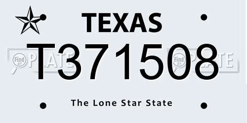 T371508 Texas License Plate