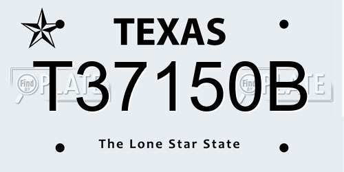 T37150B Texas License Plate