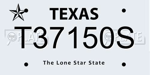 T37150S Texas License Plate