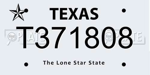 T371808 Texas License Plate