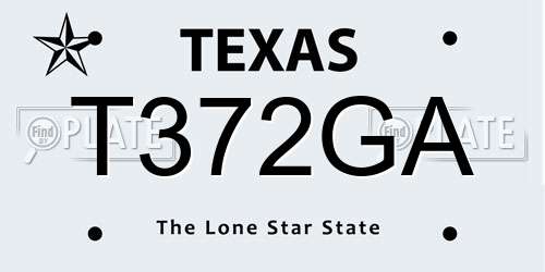 T372GA Texas License Plate