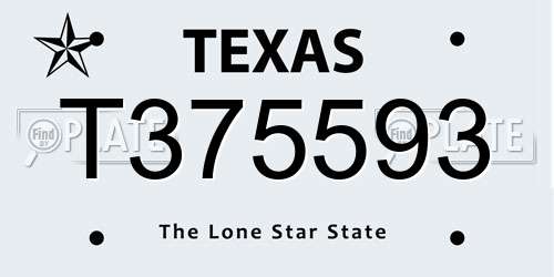 T375593 Texas License Plate
