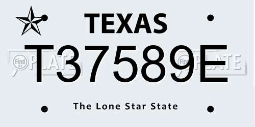 T37589E Texas License Plate