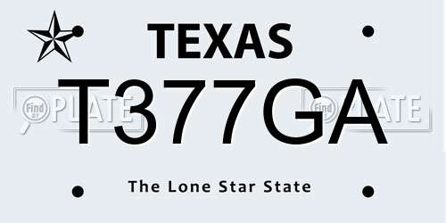T377GA Texas License Plate
