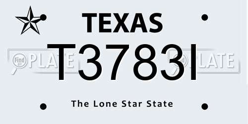 T3783I Texas License Plate