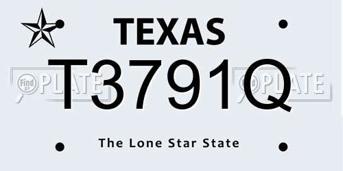 T3791Q Texas License Plate