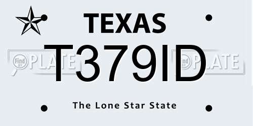 T379ID Texas License Plate