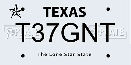 T37GNT Texas License Plate