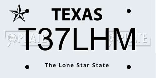 T37LHM Texas License Plate
