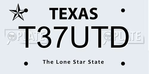 T37UTD Texas License Plate