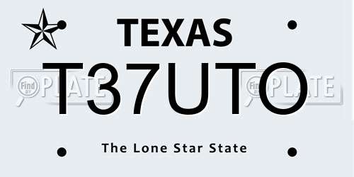 T37UTO Texas License Plate