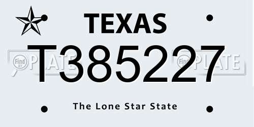 T385227 Texas License Plate